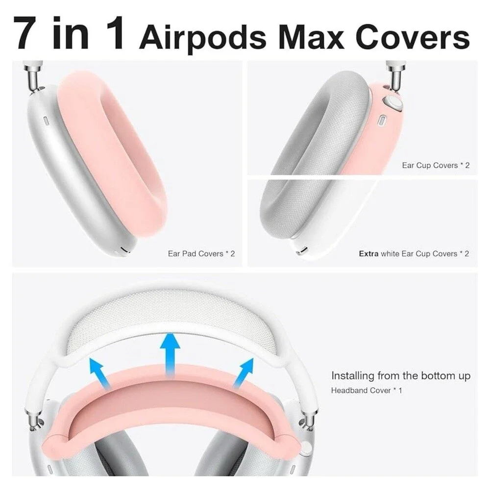 7/1 Silicone Case Covers for AirPods Max,Sweat-Proof Ear Pad Case Covers Soft